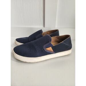 Olukai Dede Pehua Navy‎ Blue Mesh Slip On Women's 8.5
